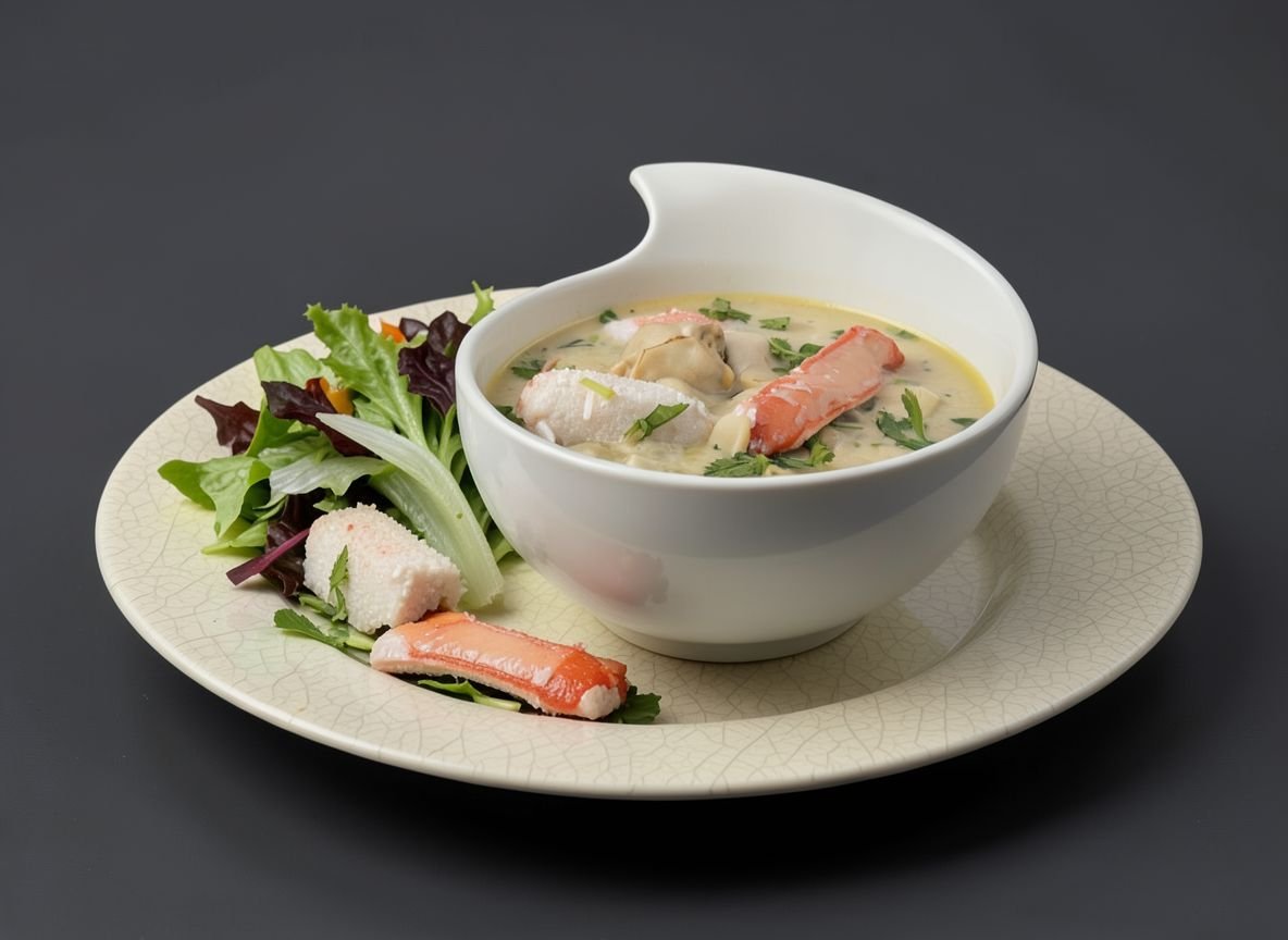 Суп из устриц с крабом