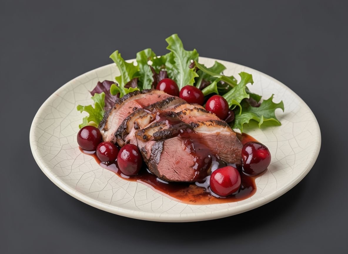 Дикая утка под ягодным соусом