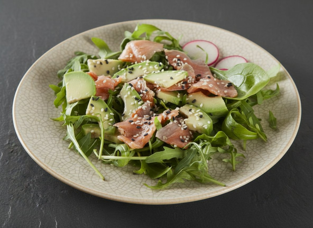 Салат из сырка в соусе терияки по-японски