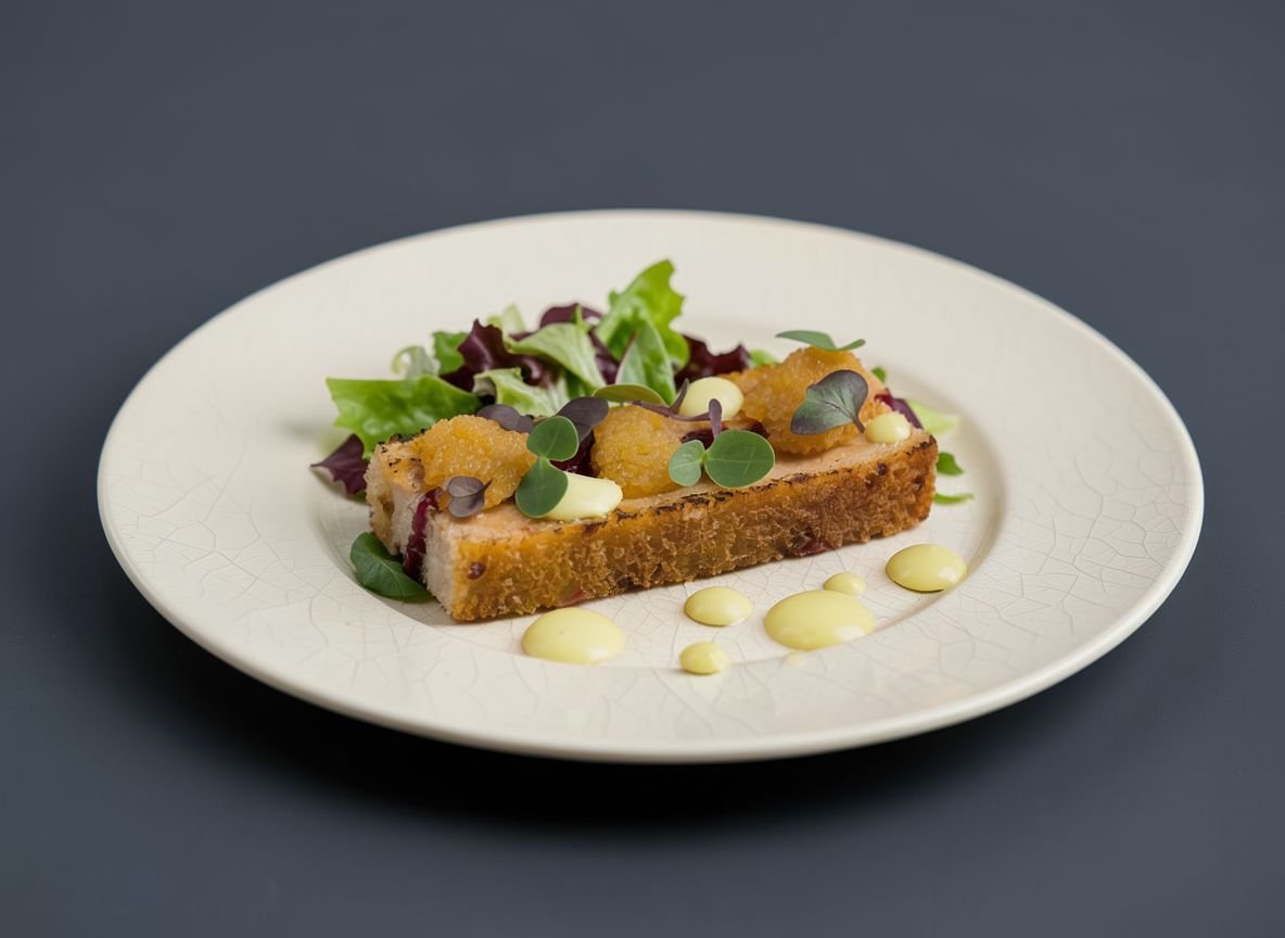 Рыбный хлеб с северными ягодами и муссом из печени трески