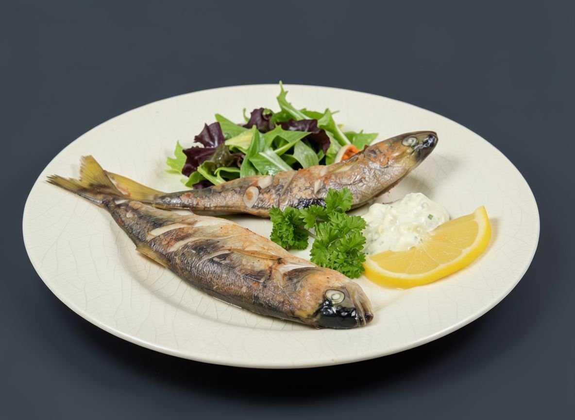 Черноморский луфарь в духовке с соусом тартар