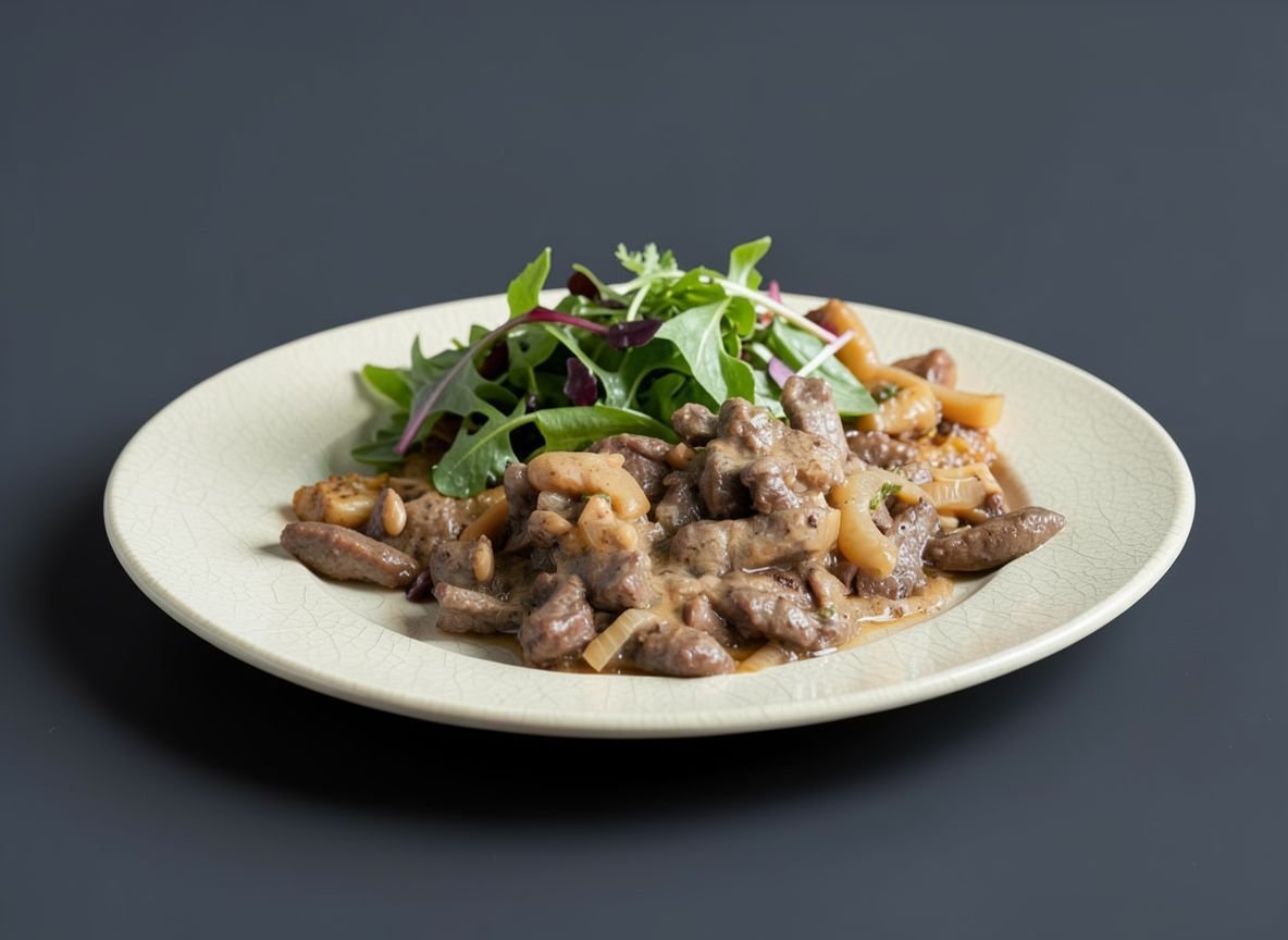 Бефстроганов в сметанно-винном соусе