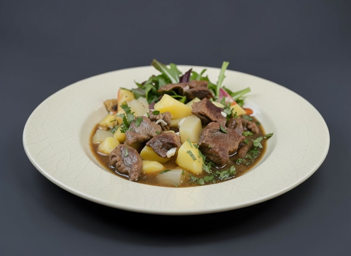 Марал тушёный с картофелем по-домашнему