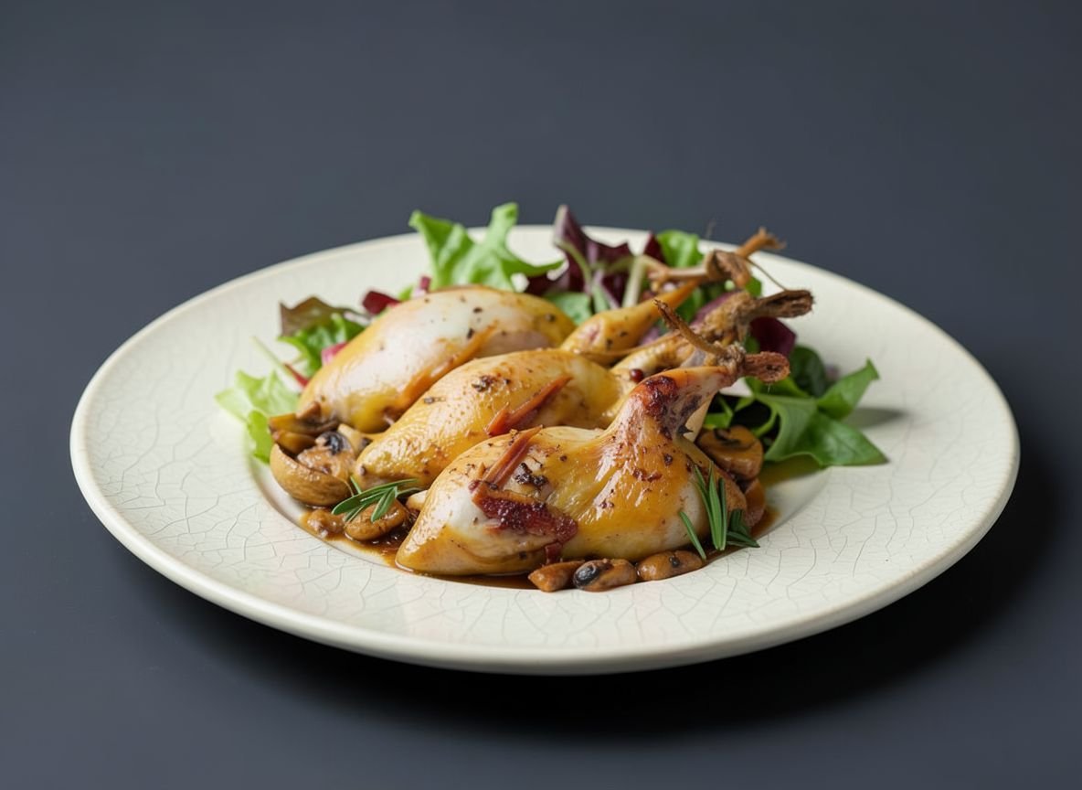 Перепела, запеченные с тимьяном