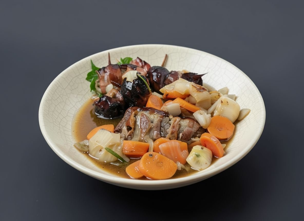 Бобр тушёный в бульоне