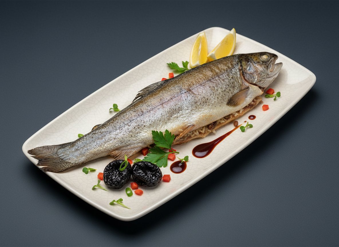 Фаршированный пыжьян на решетке