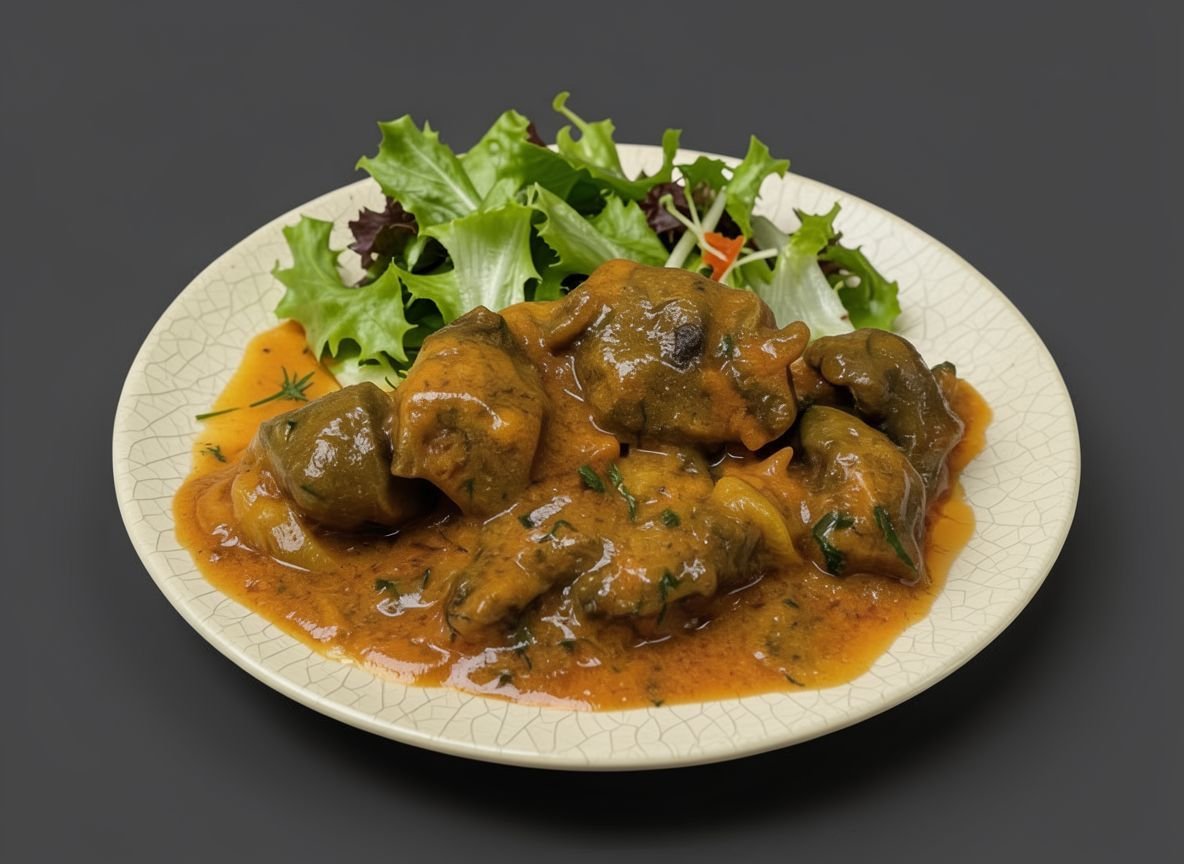 Утиные желудки в овощной подливке