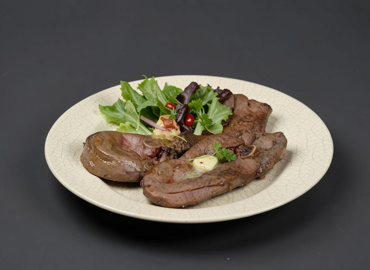 Стейк из окорока северного оленя на кости