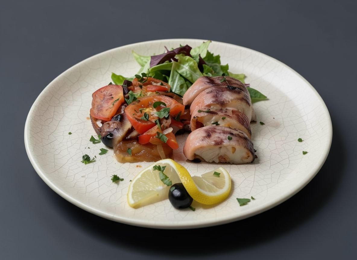 Конгрио с овощами в духовке