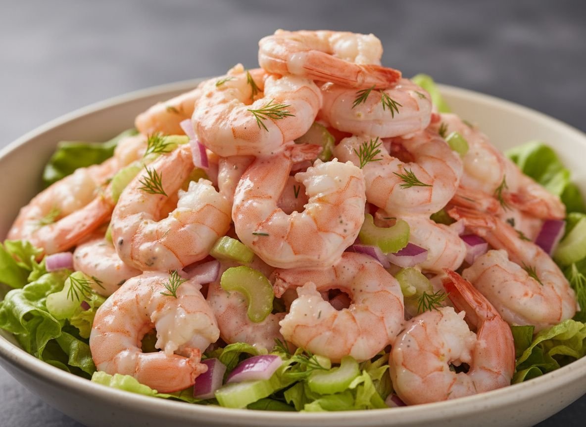 Лёгкий салат с креветками