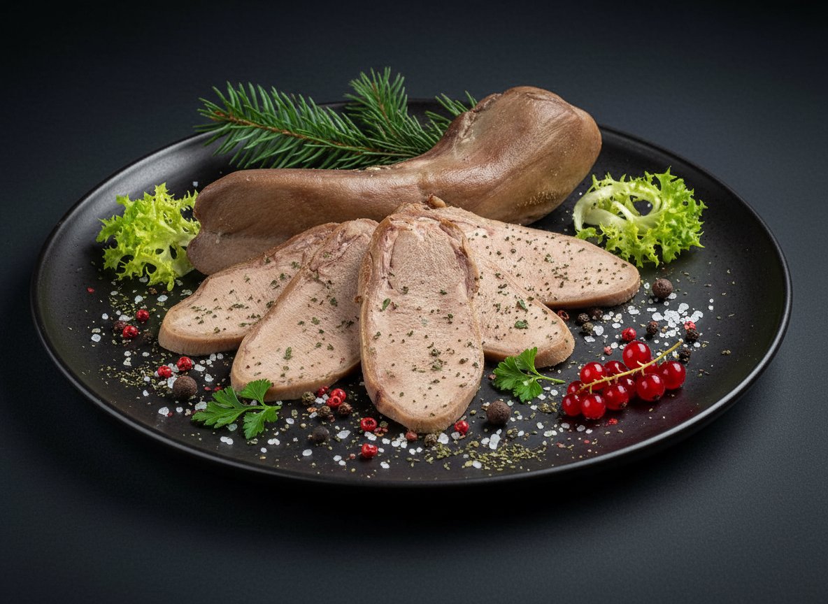 Отварной язык лося