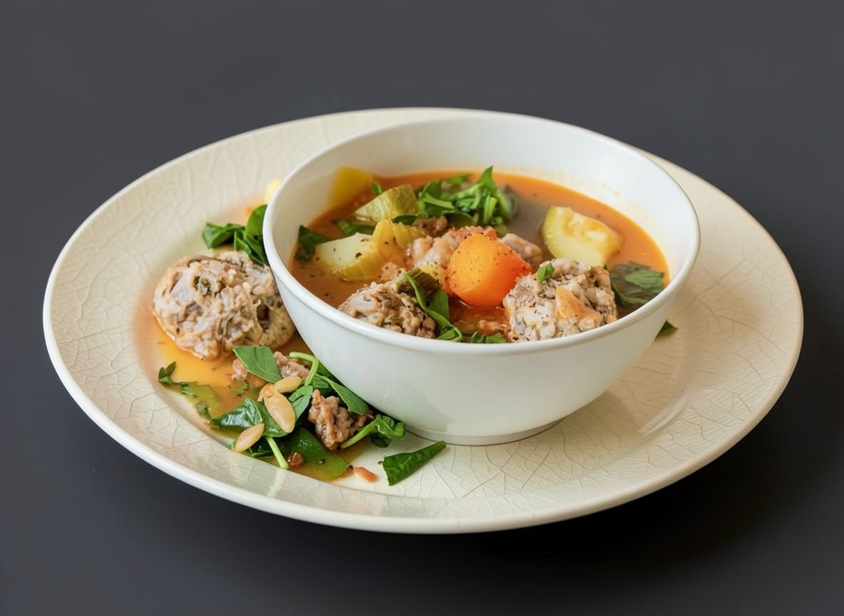 Суп с фрикадельками из мяса оленя