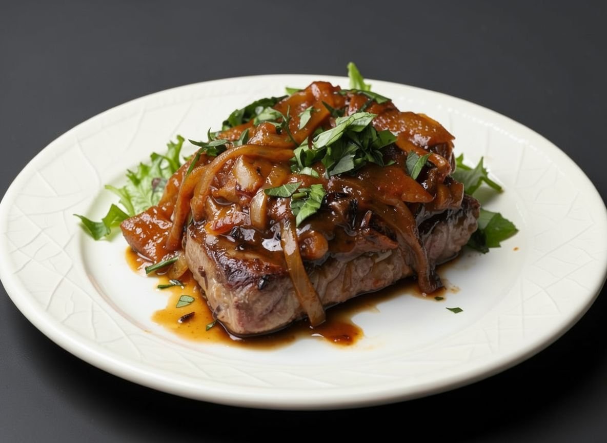 Мясо зайца в карамелизованном луке