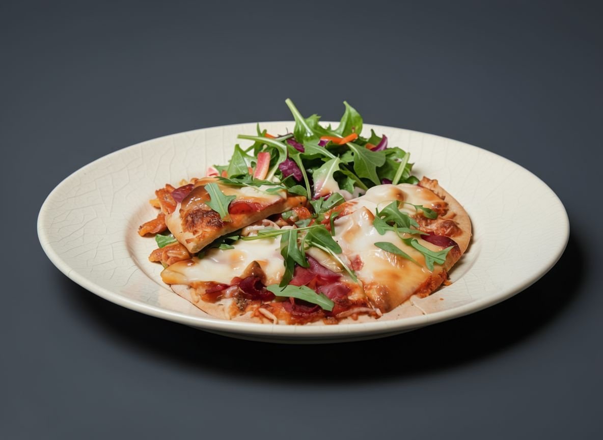 Пицца с сырокопчёным мясом и рукколой