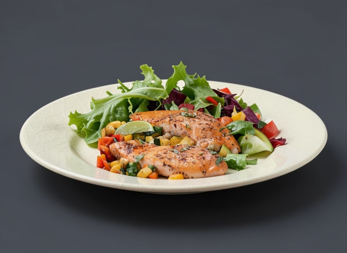 Сёмга с сезонными овощами