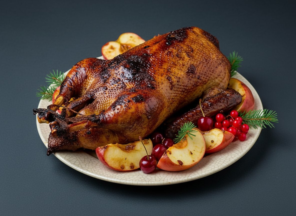 Видеорецепт из утки - Классика жанра - утка в яблоках