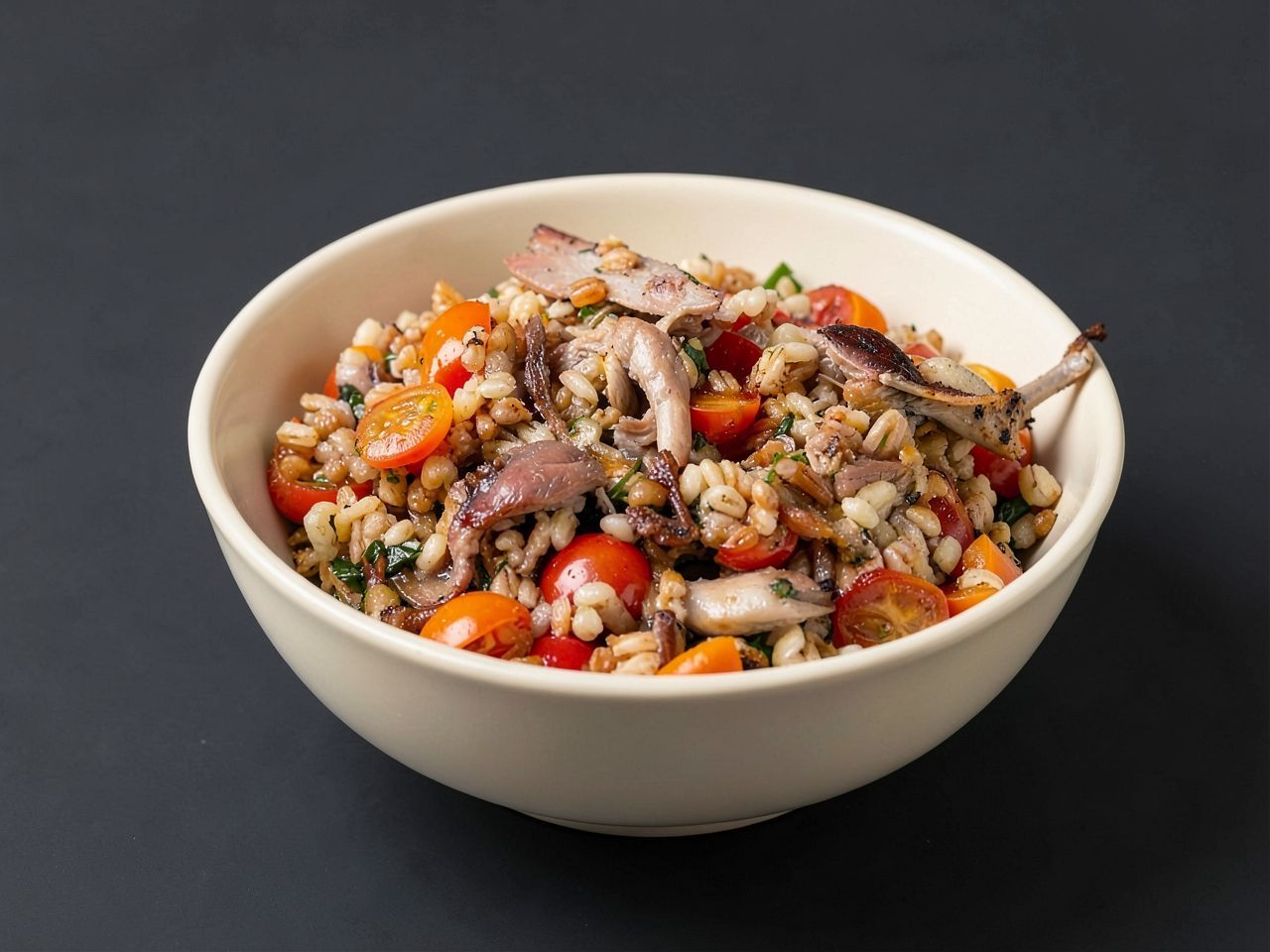 Видеорецепт из тетерева - Горячий салат с мясом тетерева