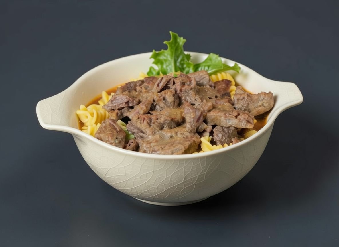 Видеорецепт из оленя - Бефстроганов из оленя в горшочках