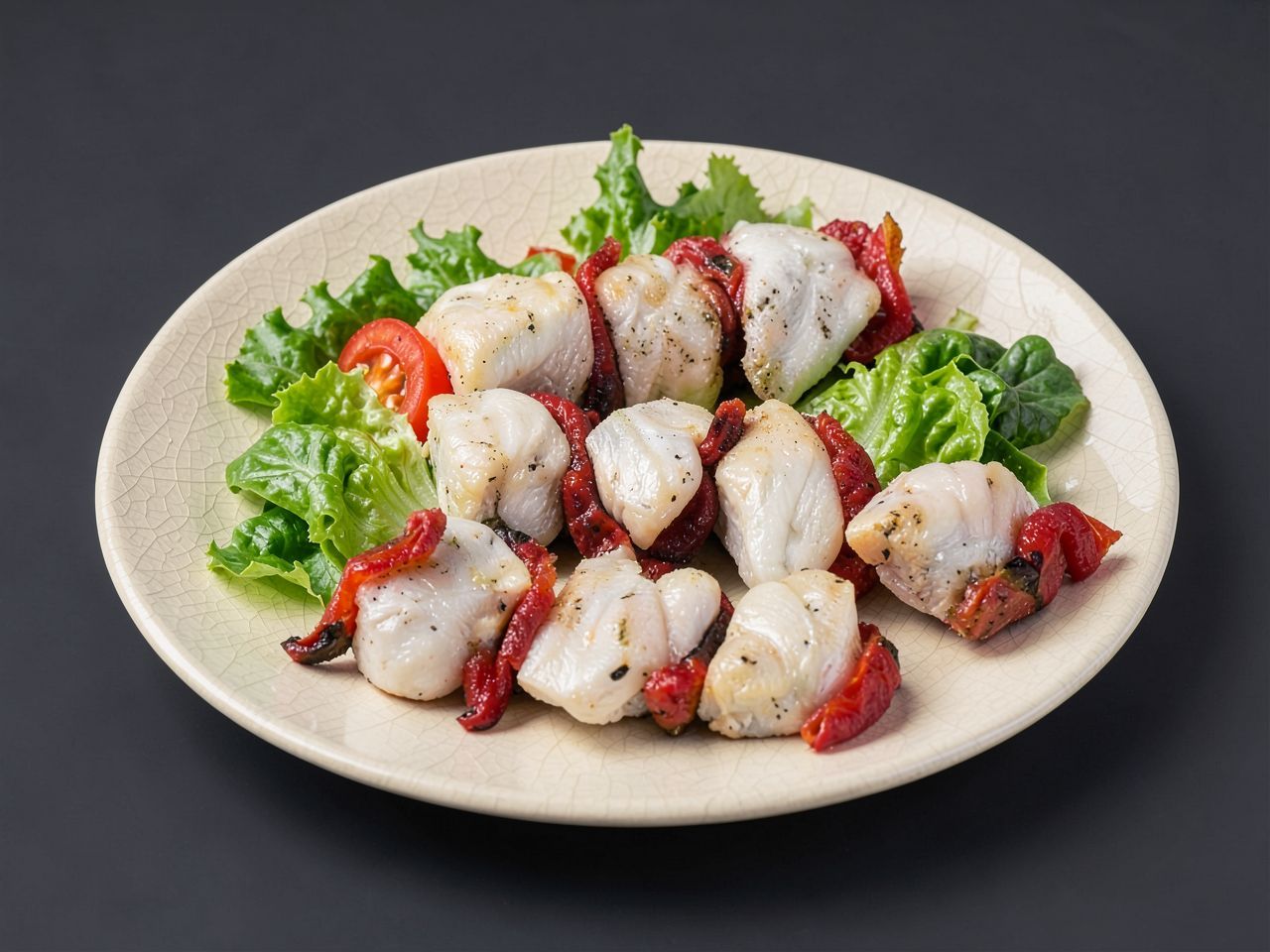 Видеорецепт из налима - Кебаб из налима с томатами