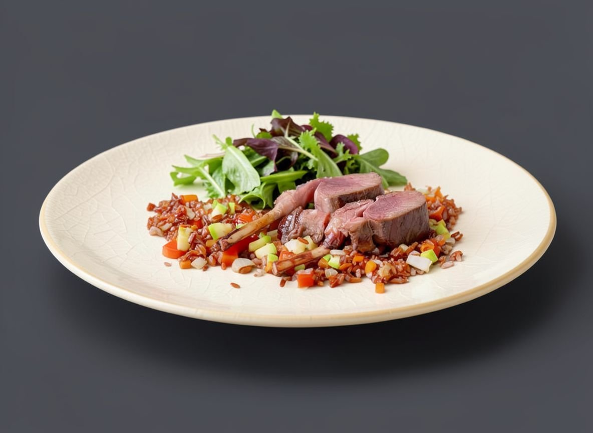 Видеорецепт из европейского благородного оленя - Оленина с красным рисом