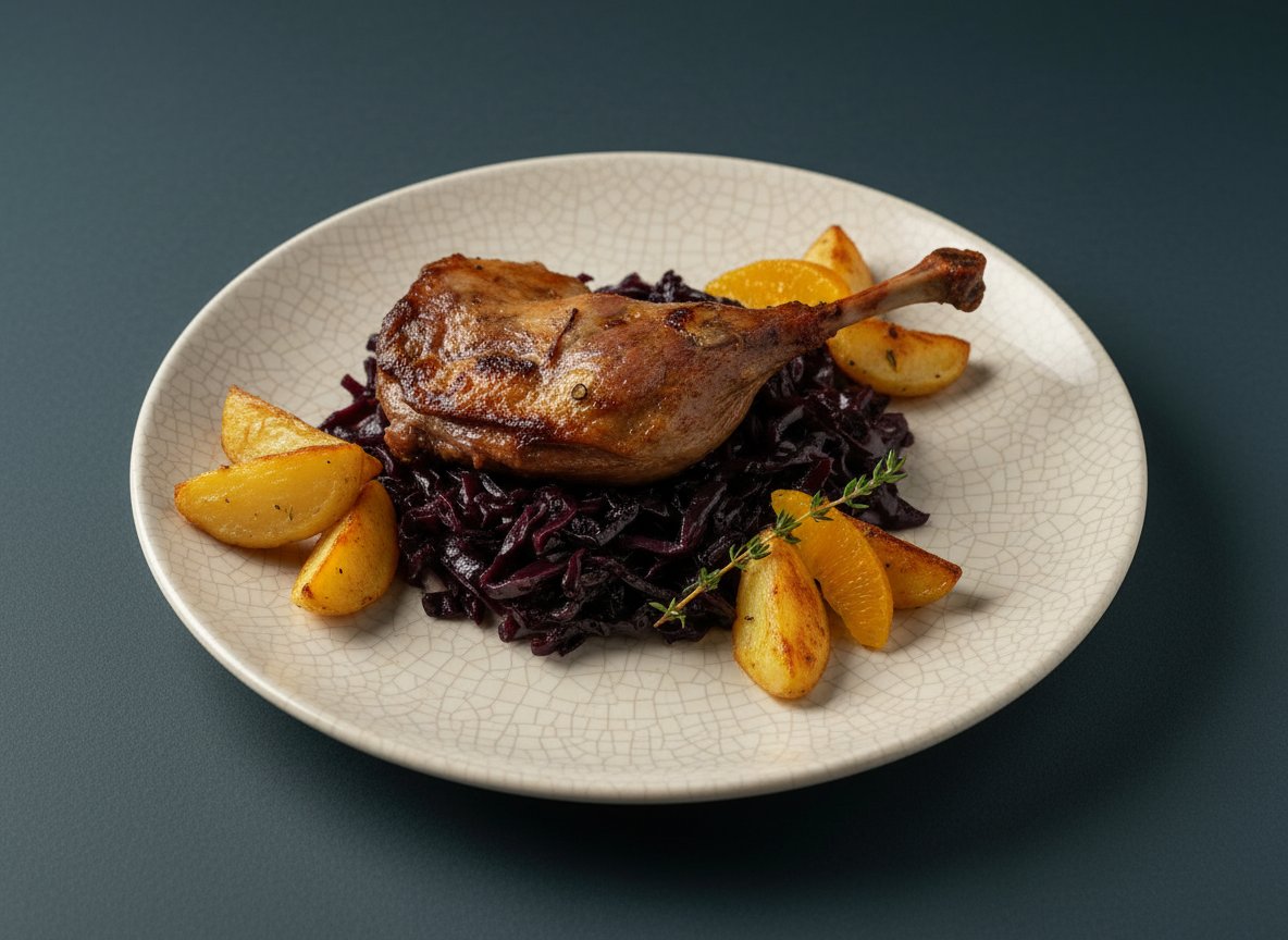 Видеорецепт из перепела - Жареные перепела с краснокочанной капустой