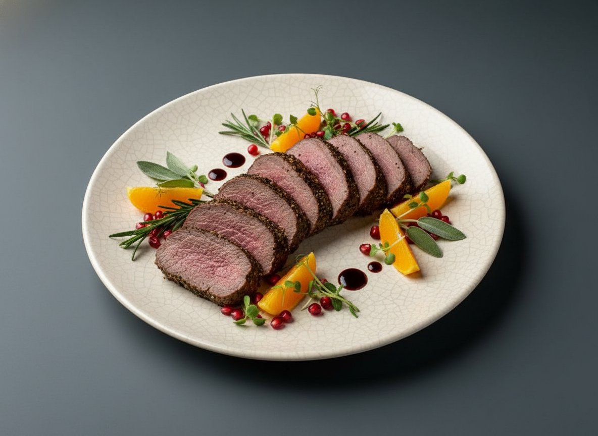 Видеорецепт из бизона - Вырезка бизона в ароматных травах