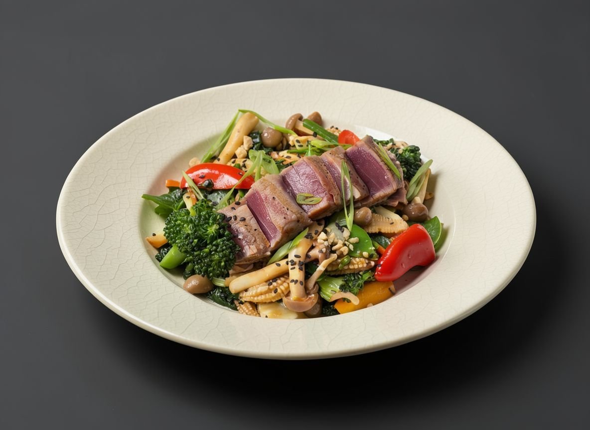 Видеорецепт из тунца - Жареное филе тунца Торо