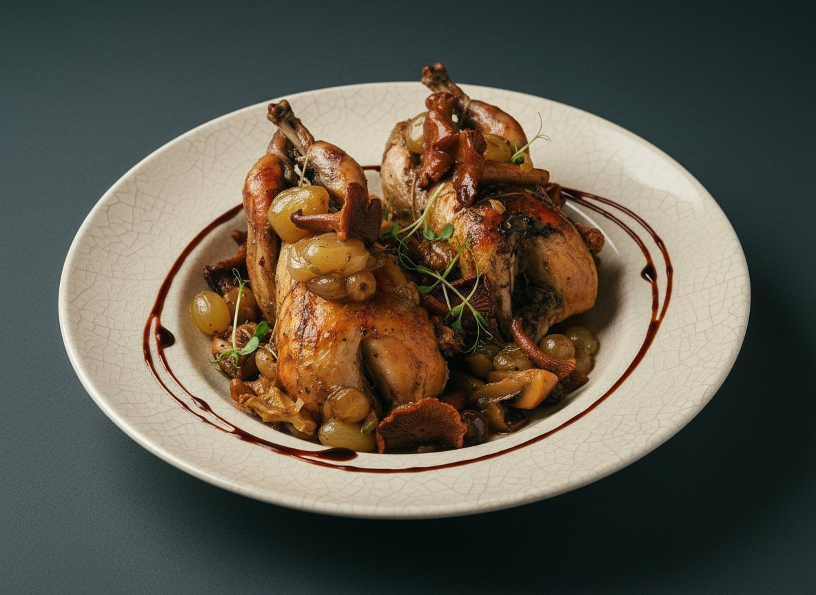 Видеорецепт из куропатки - Легкий рецепт куропаток с виноградом и грибами