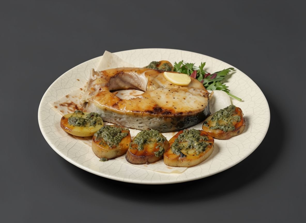 Видеорецепт из нельмы - Стейк из нельмы с молодой картошечкой