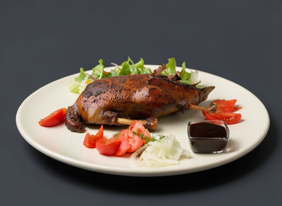 Видеорецепт из гуся - Дикий гусь с яблоками в духовке