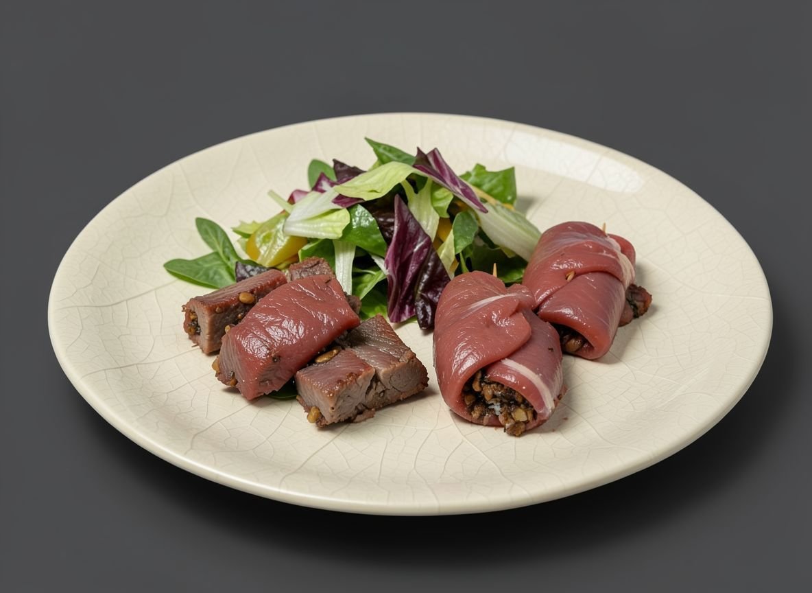 Видеорецепт из косули - Филе косули фаршированное грибами