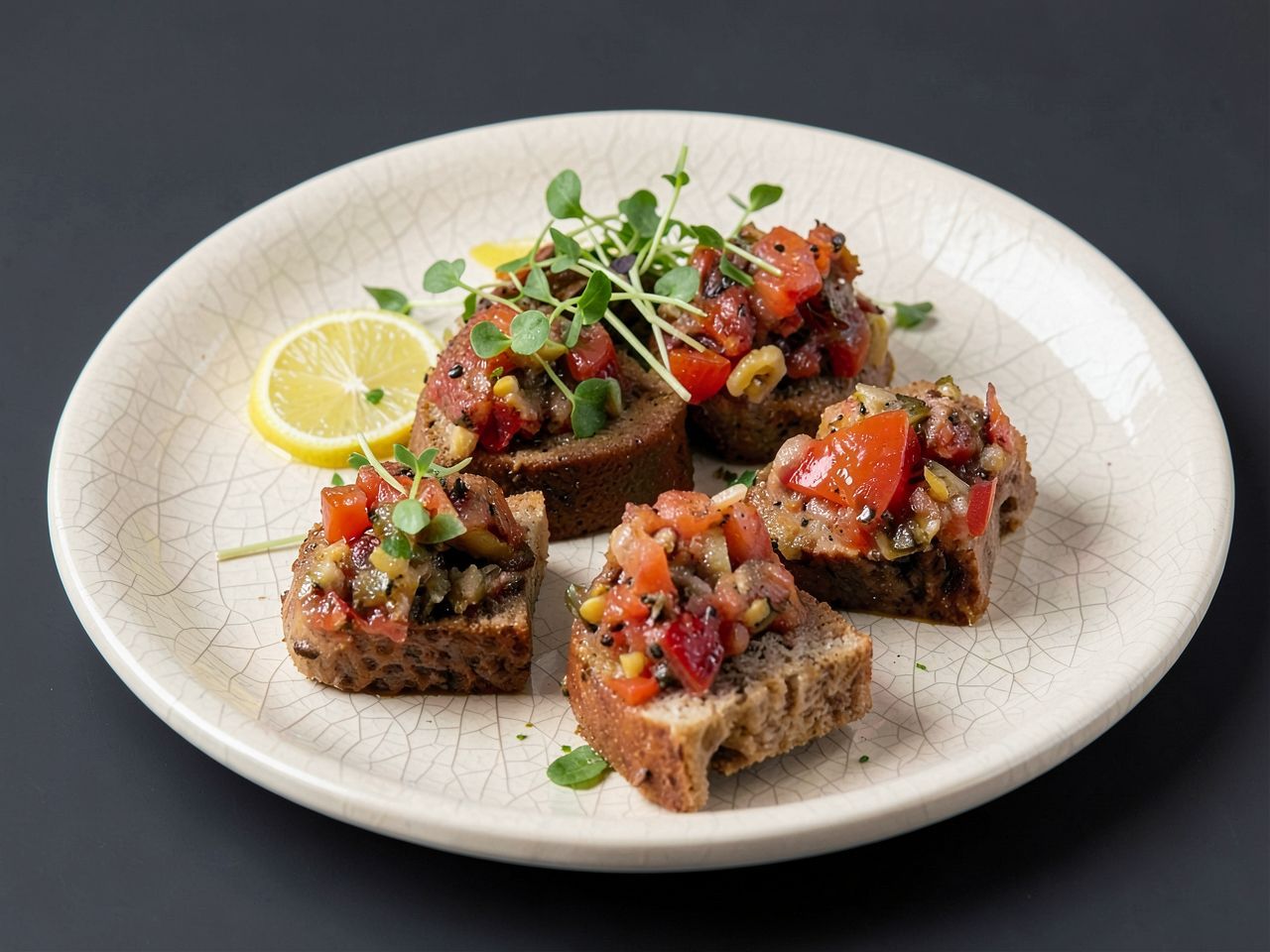 Видеорецепт из медведя - Гренки с медвежьим сердцем по-средиземноморски