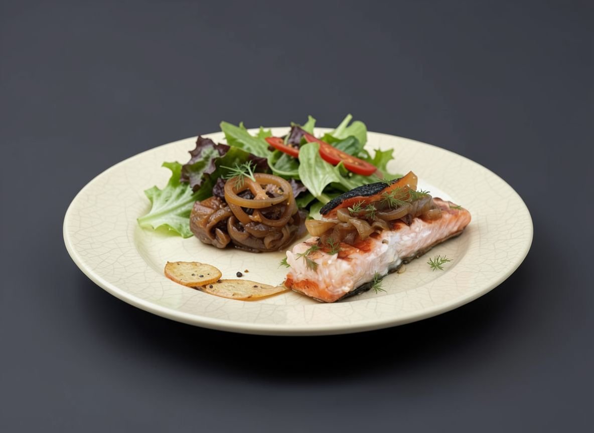 Видеорецепт из сёмги  - Дикая сёмга под карамелизованным луком