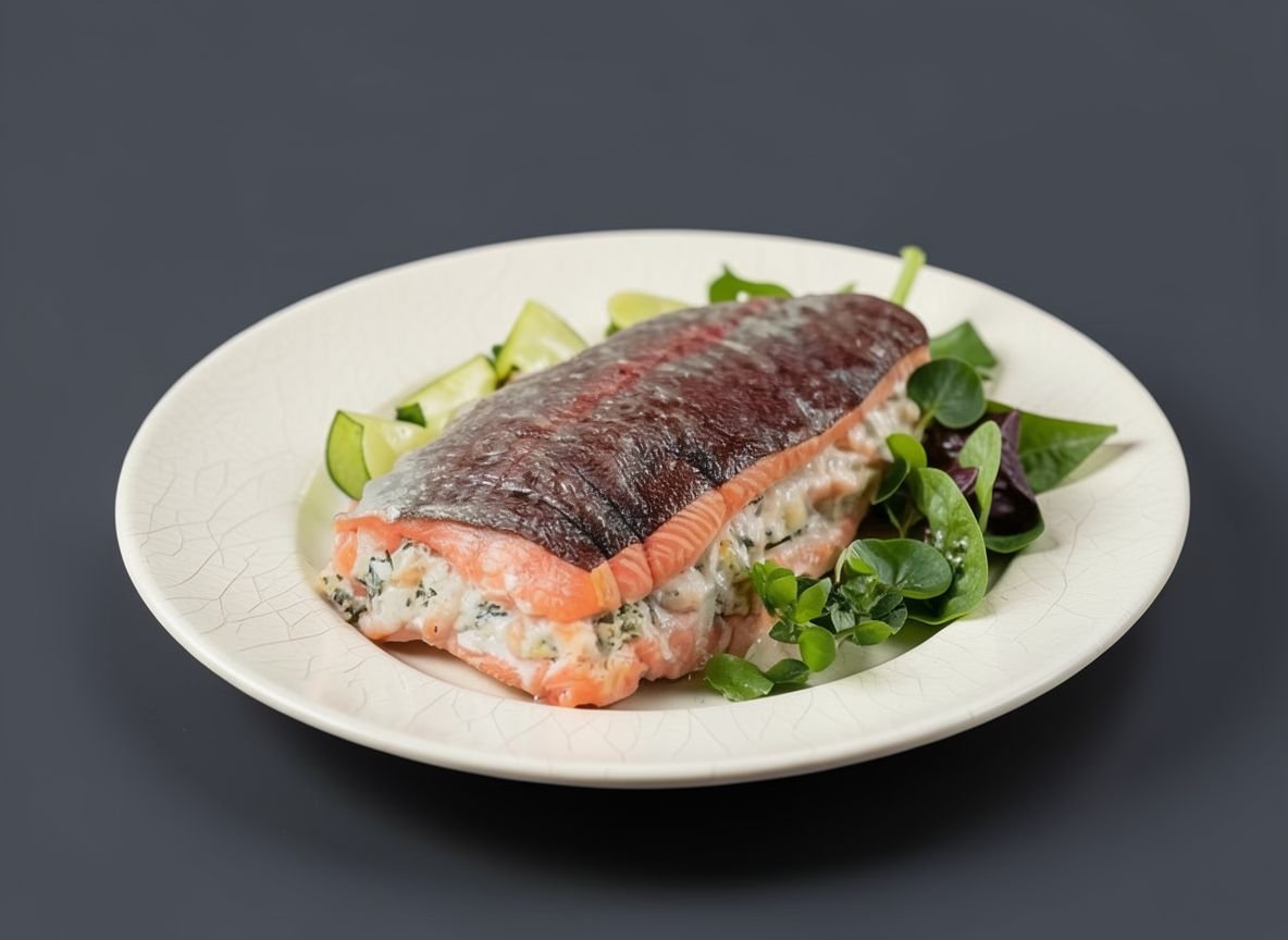 Видеорецепт из горбуши - Горбуша с начинкой из сыра и грибов