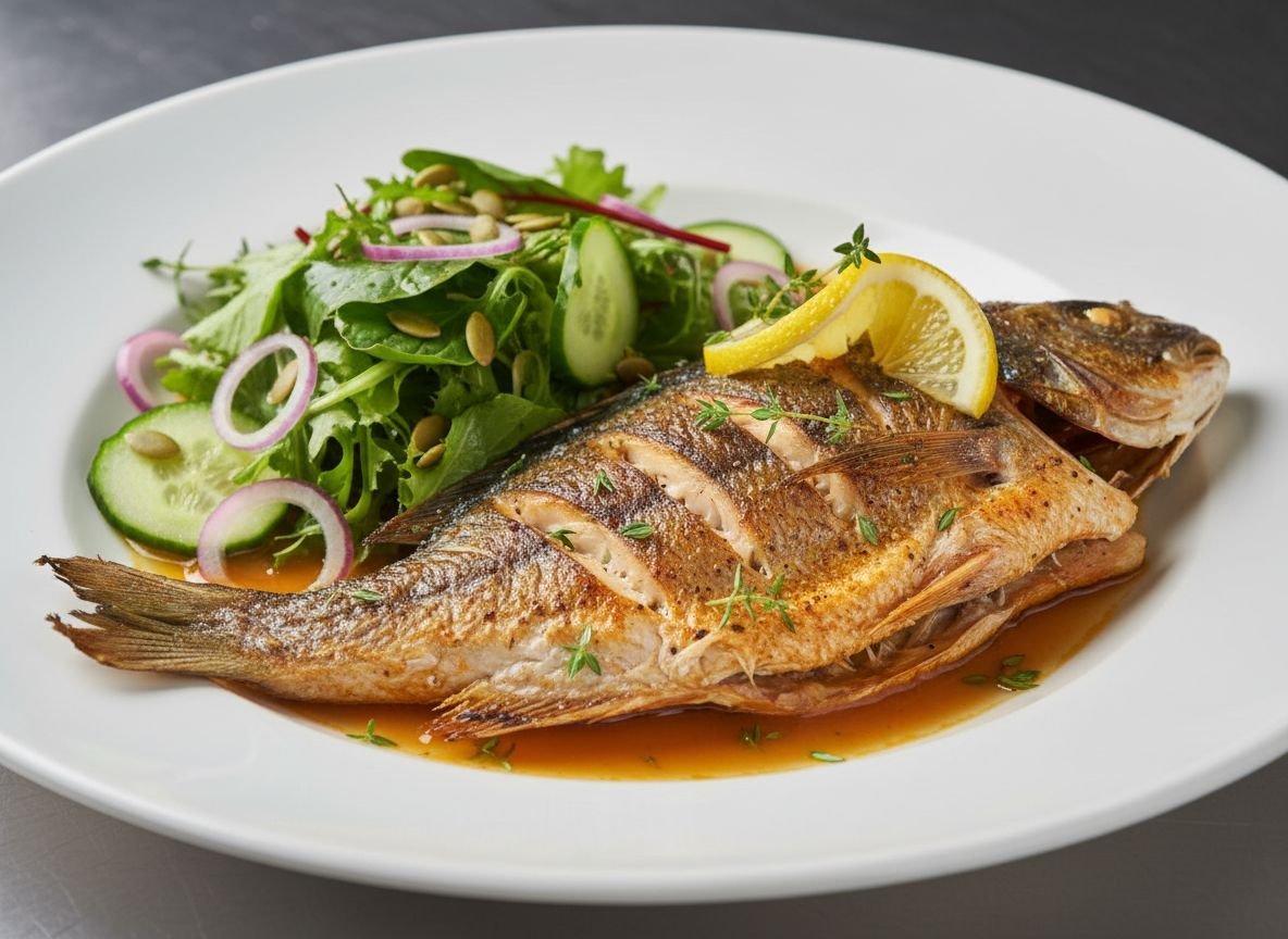 Видеорецепт из дорадо - Дорадо с ароматной зеленью