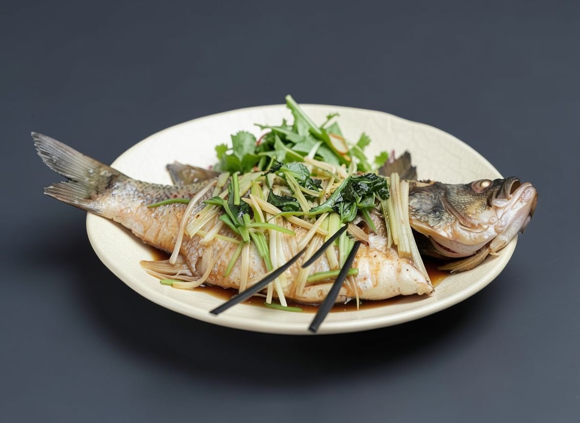 Видеорецепт из окуня - Китайский окунь ауха на пару