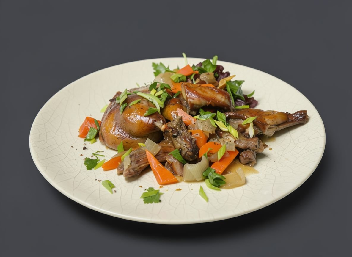 Видеорецепт из Нутрии - Нутрия запечённая на овощной подушке