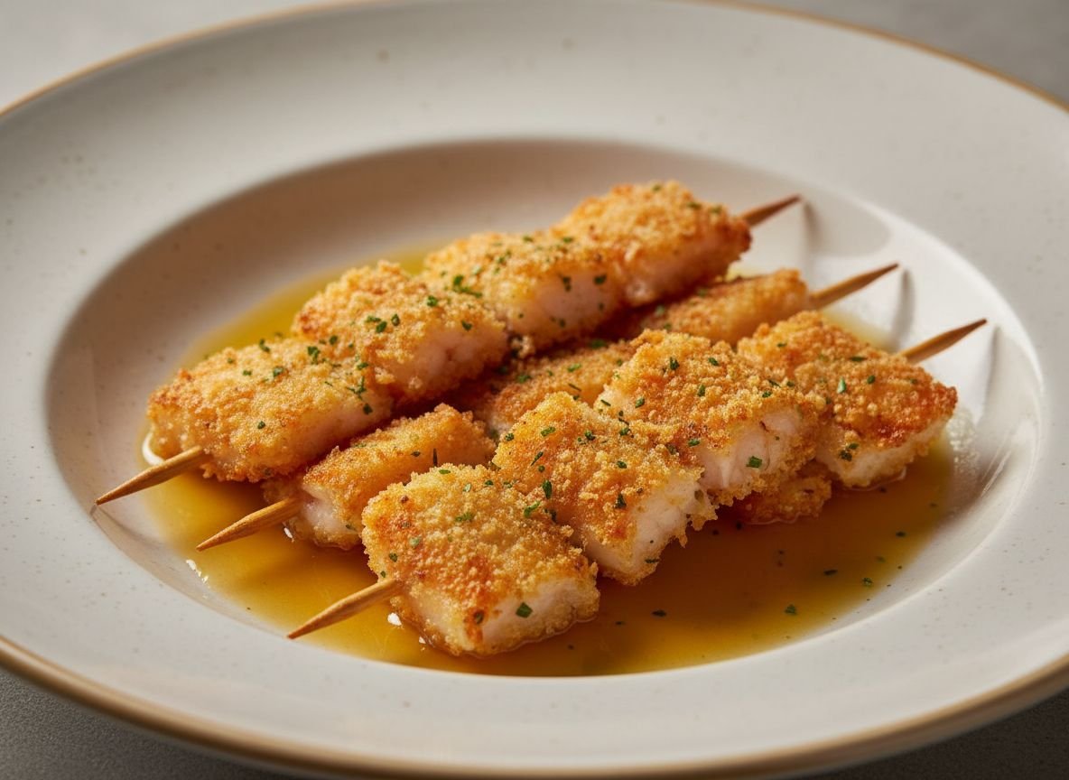 Видеорецепт из креветок - Шашлычки из креветок в панировке