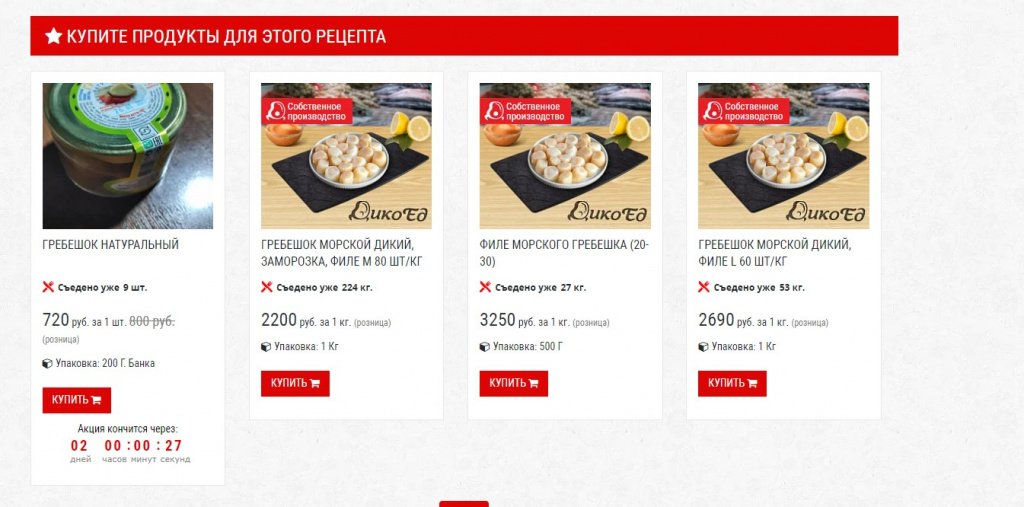 Продукты для рецепта