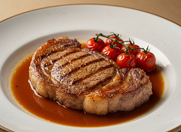 Стейк из марала на чугунной сковороде