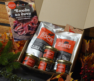 Подарочный набор Дикоешь с четырьмя паштетами 100г и тушенкой