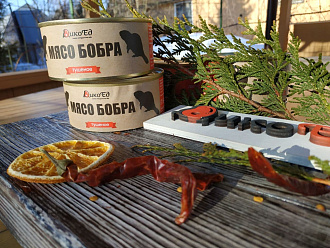 Тушеное мясо бобра (тушенка из бобрятины)
