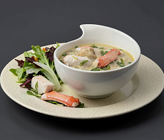 Суп из устриц с крабом