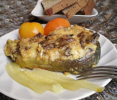 Кижуч под хлебно-грибной шапкой