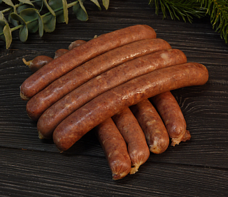 Колбаски охотничьи из лося полукопченые (охлаждённые)