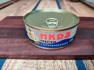 Икра трески стерилизованная пробойная 185 г