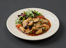 Рагу из мидий и томатов