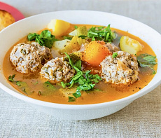 Суп с фрикадельками из мяса оленя