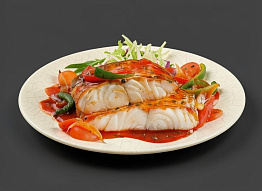 Стейк тайменя в томатном маринаде