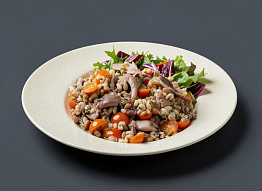 Горячий салат с мясом тетерева